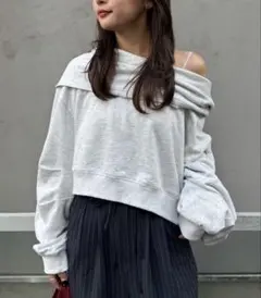 【ネット完売】Kastaneオフショル スウェット グレー S