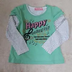 110cm女児長袖Tシャツと半袖Tシャツの2枚セット（重ね着）