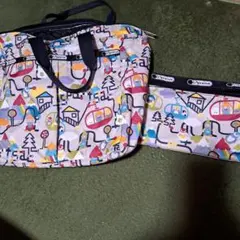 LeSportsac カラフル トートバッグ&同柄ポ－チ付き