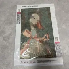 ダイヤモンドアート完成品　約20×30 アヒル