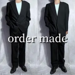 美品 オーダースーツ セットアップ ダブルブレスト ブラックフォーマル