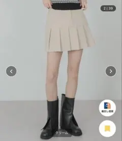 コーデュロイプリーツミニスカート