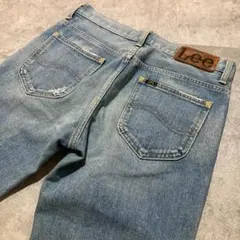 【Lee】リー レディース クラッシュリペア加工 ストレートデニムパンツ 27