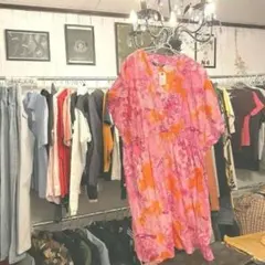 ♯222 LAUREN RALPH LAUREN花柄ワンピースフレアウエストゴム