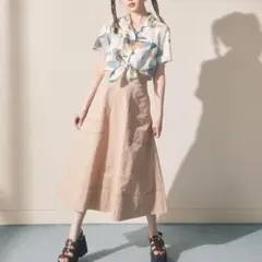 REDYAZEL レディース ベージュ フレアスカート