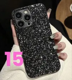 SHEIN　iPhoneケース　ブラック　iPhone15　黒　ラメのサムネイル