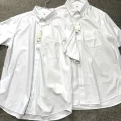 【新品】ユニクロ ドライノンアイロンジャージーシャツ半袖 白XL 2枚