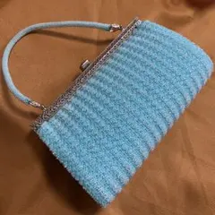 【ビンテージ】ビーズ織込み　ハンドバッグ