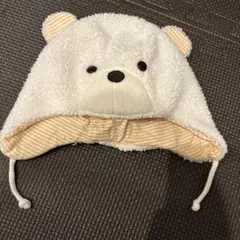 クマの顔デザイン ベビー帽子 46cm