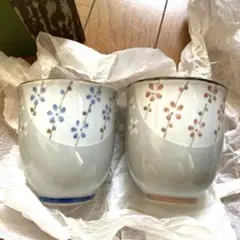 飯碗 2個セット 貫入 花柄 ペア 夫婦茶碗 - メルカリ
