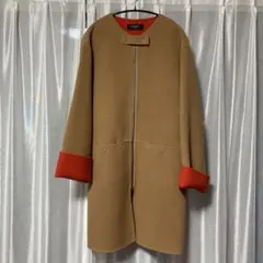 難ありPaulSmith BLACK 1枚仕立てバイカラーウールコート