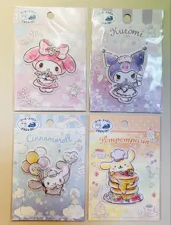 サンリオ刺繍ステッカー4個セット☆ マイメロ　キティ シナモ ポムポムプリン