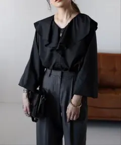 【新品タグ付】Bonjour Sagan フリルカラーシャツ