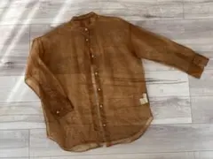 JEANASIS ジーナシス シースルーシャツ 長袖 ブラウン キャメル