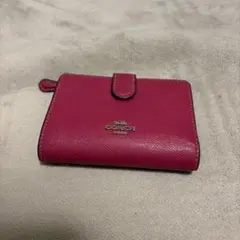 COACH ピンク 二つ折り財布(外側美品)