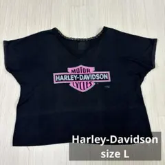 Harley-Davidson VネックTシャツ 90s　3d emblem