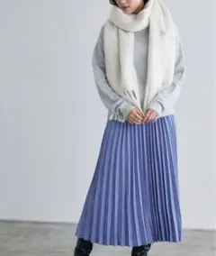 マーベラスバイピエロ スエードタッチプリーツスカート ブルー　L 総ゴム