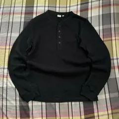 00s OLD UNIQLO ヘンリーネック　サーマル　ロンT y2k 短丈