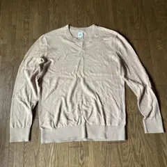 GAP メンズ ニット 薄手 茶 ブラウン S 丸首 Uネック
