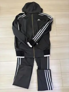【adidas】ダークグレー ジャージ上下セット M