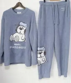 ジェラートピケ メンズ Peanuts スヌーピー コラボ セットアップ L