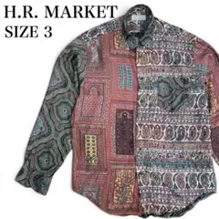H.R. MARKET Lサイズ 総柄 ペイズリー パッチワーク風 長袖シャツのサムネイル