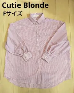 Cutie Blonde 赤と白のストライプ長袖シャツ
