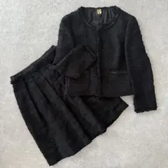 美品 INED イネド ツイード セットアップ ノーカラージャケット スカート