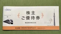 未使用　東武鉄道株主優待券　東京スカイツリー　東武動物公園割引券