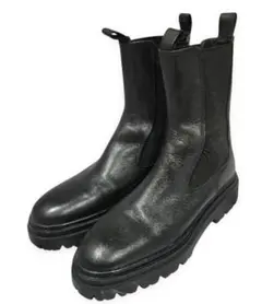 ☆美品☆ZARA ザラ サイドゴアブーツ トラックソール 厚底 黒 ミドル丈黒