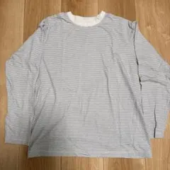 無印良品 ストライプ柄 長袖Tシャツ Lサイズ