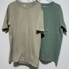 ユニクロユー UNIQLO UクルーネックTシャツ 半袖 カーキ ベージュ XL