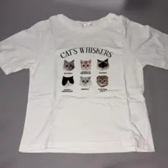 ems excite 猫プリント 半袖Tシャツ ホワイトのサムネイル