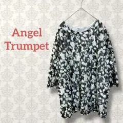 エンジェルトランペット 花柄レースクルーネックシアーカットソー インナー付き