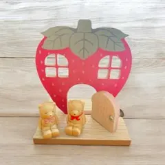 ナチュラルキッチン 木製 オブジェ いちご くま 飾り セット 置物 ミニチュア