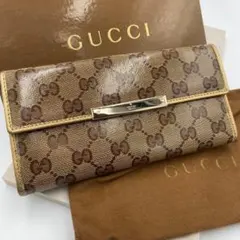 グッチ 長財布 GGキャンバス ロゴプレート Wホック 0422-② - メルカリ