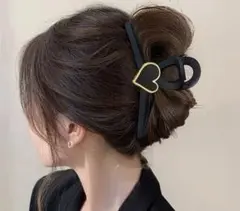 韓国風 ヘアクリップ 大人上品 ブラックまとめ髪　髪留め 人気
