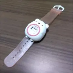 すみっコぐらし　しろくま　San-X クマ型デジタル腕時計 透明ピンク