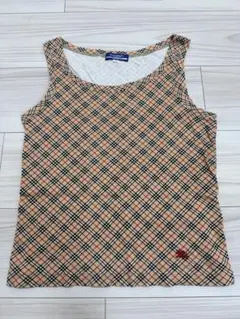バーバリーブルーレーベル　タンクトップ　ノバチェック　ベージュ系　Mのサムネイル