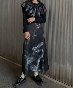 Ameri vintage CURL OF SMOKE FLARE SKIRT