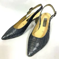 【美品未使用級】ガボール メタリックバックストラップ パンプス 22.5cmのサムネイル