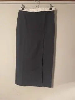 ロングタイトスカート スリット入り グレー