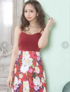 Tika 花柄プリント キャミソールロングドレス　美品　訳ありのサムネイル