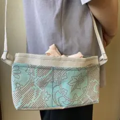 ハンドメイド　ショルダーバッグ　水色　軽い