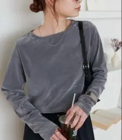 【新品タグ付】 DISCOAT フロッキーメッシュロングスリーブ ライトグレー