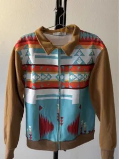 ネイティブ柄　ブルゾン　フリース