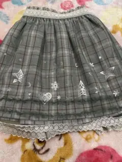 axes 120cm グリーンチェックのチュールスカート