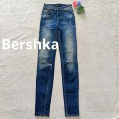 Bershka ベルシュカ ダメージスキニー デニム XXS XS 小さいサイズ
