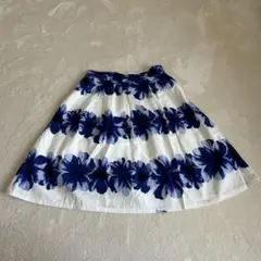 フレアスカート 花柄 膝丈