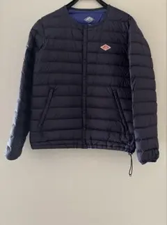 DANTON インナーダウンジャケット ノーカラー メンズ 40 ネイビー